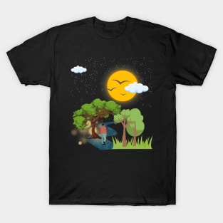 Birds Trees and sun ART T-Shirt